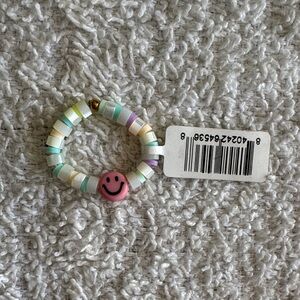 Little Words Project Colorful Beaded Ring with Smiley Face